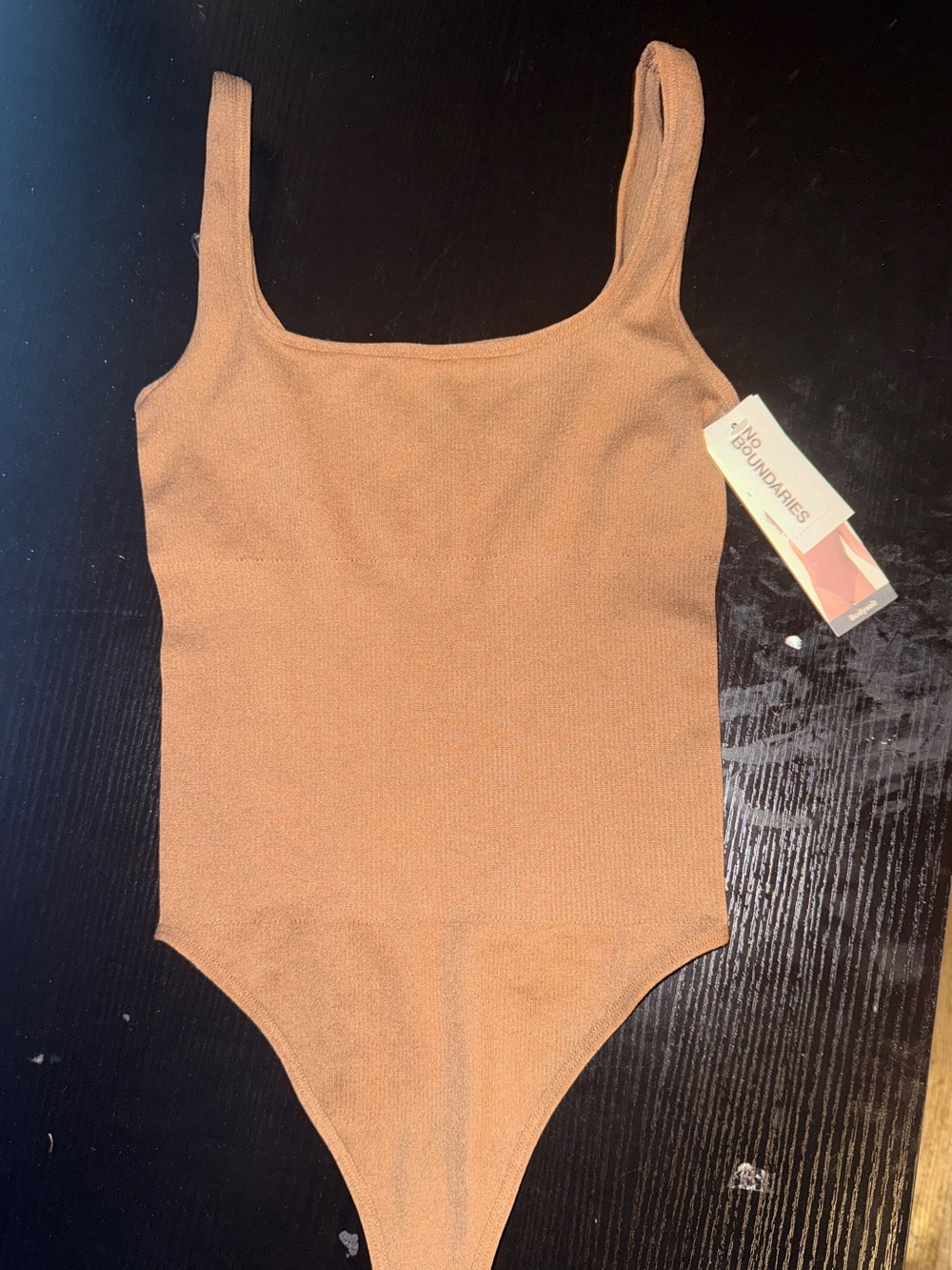 No Boundaries Brown & Tan One-Piece Thong Body suit
